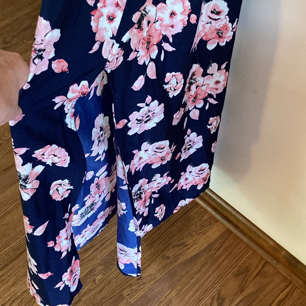 SALE❗️Band of Gypsies Women’s Large Navy Pink White Floral Spaghetti strap Dress - Picture 14 of 17